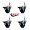 Service Caster 3'' Solid Poly Swivel 7/16'' Grip Ring Stem Caster Set with Brake, 4PK SCC-GR20S314-SPUS-PLB-716138-4 - alternate 4